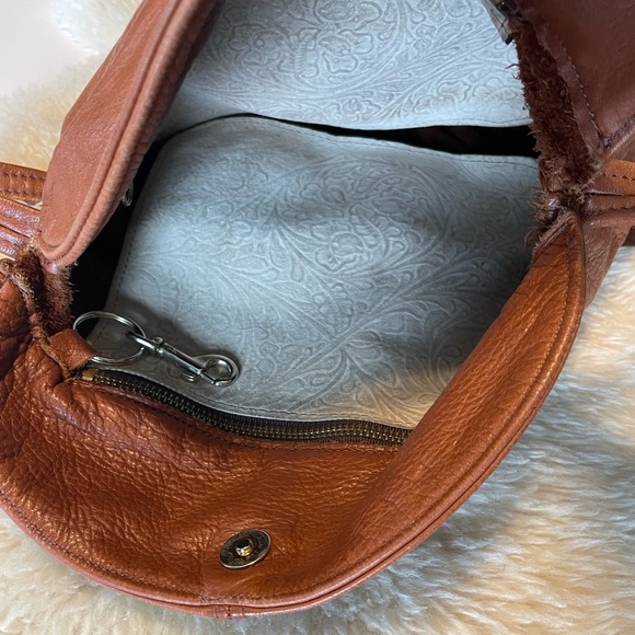 Beautiful brown leather shoulder bag - no label - - Picture 6 of 10